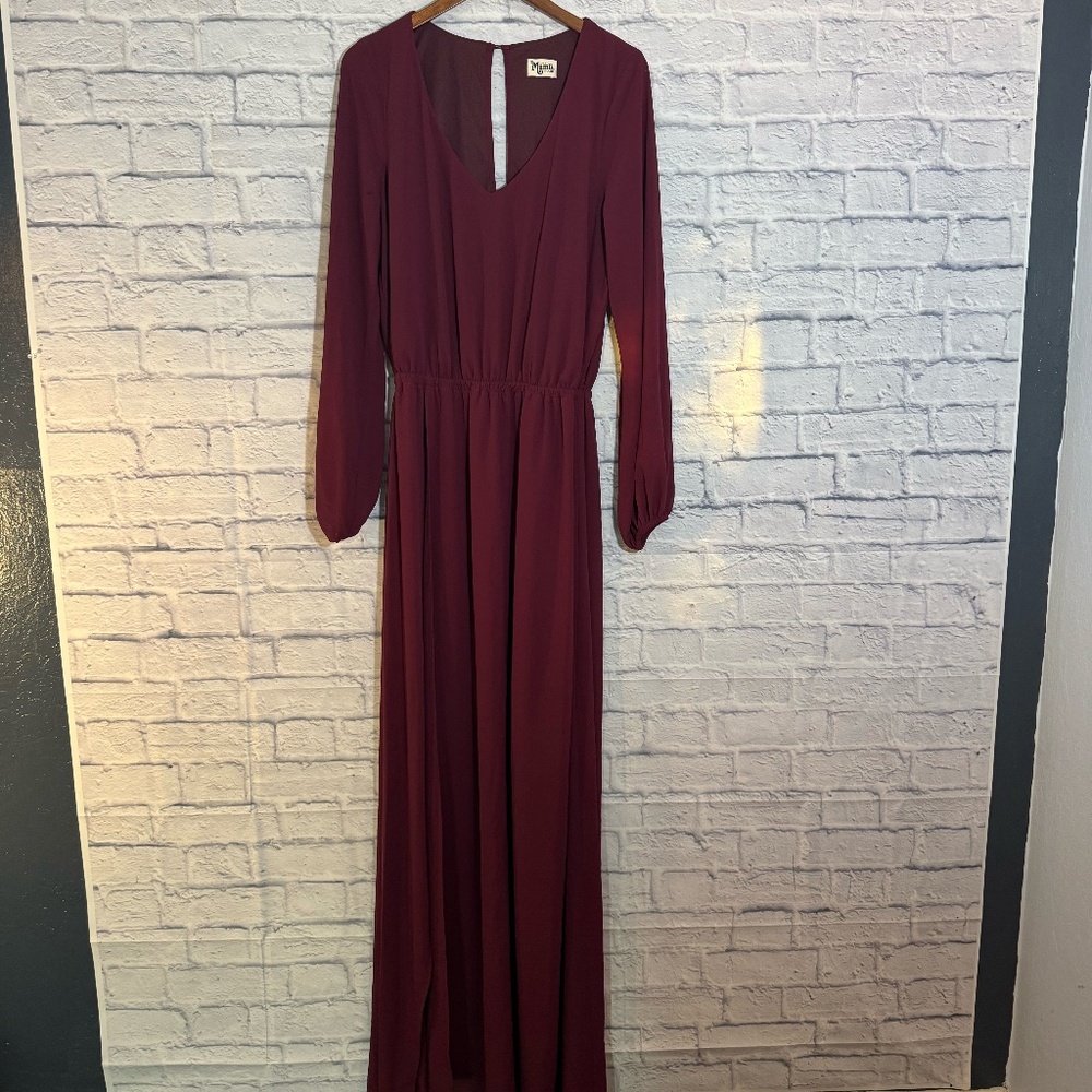 Show Me Your Mumu Jocelyn Burgundy Long Sleeve Maxi Dress